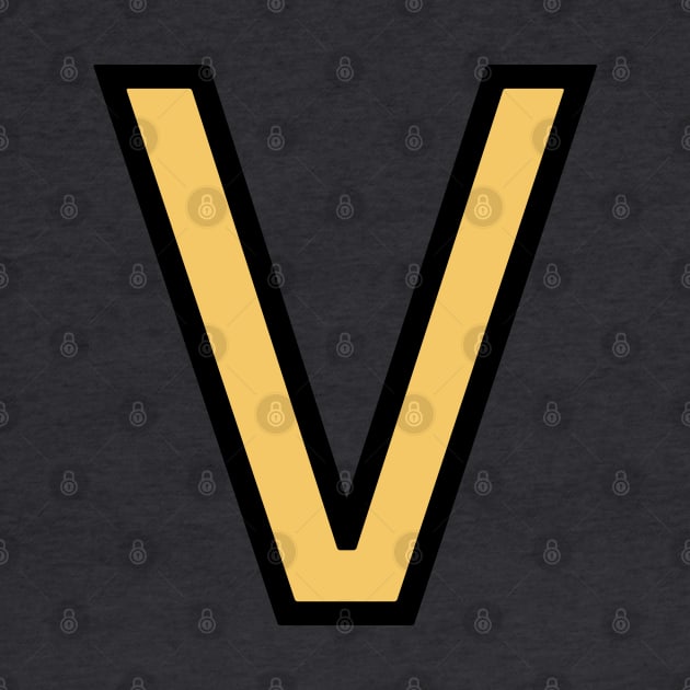 Funky Yellow Letter V by Thespot